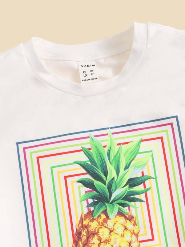 Toddler Girls Pine Print Tee & Biker Shorts Set SHE