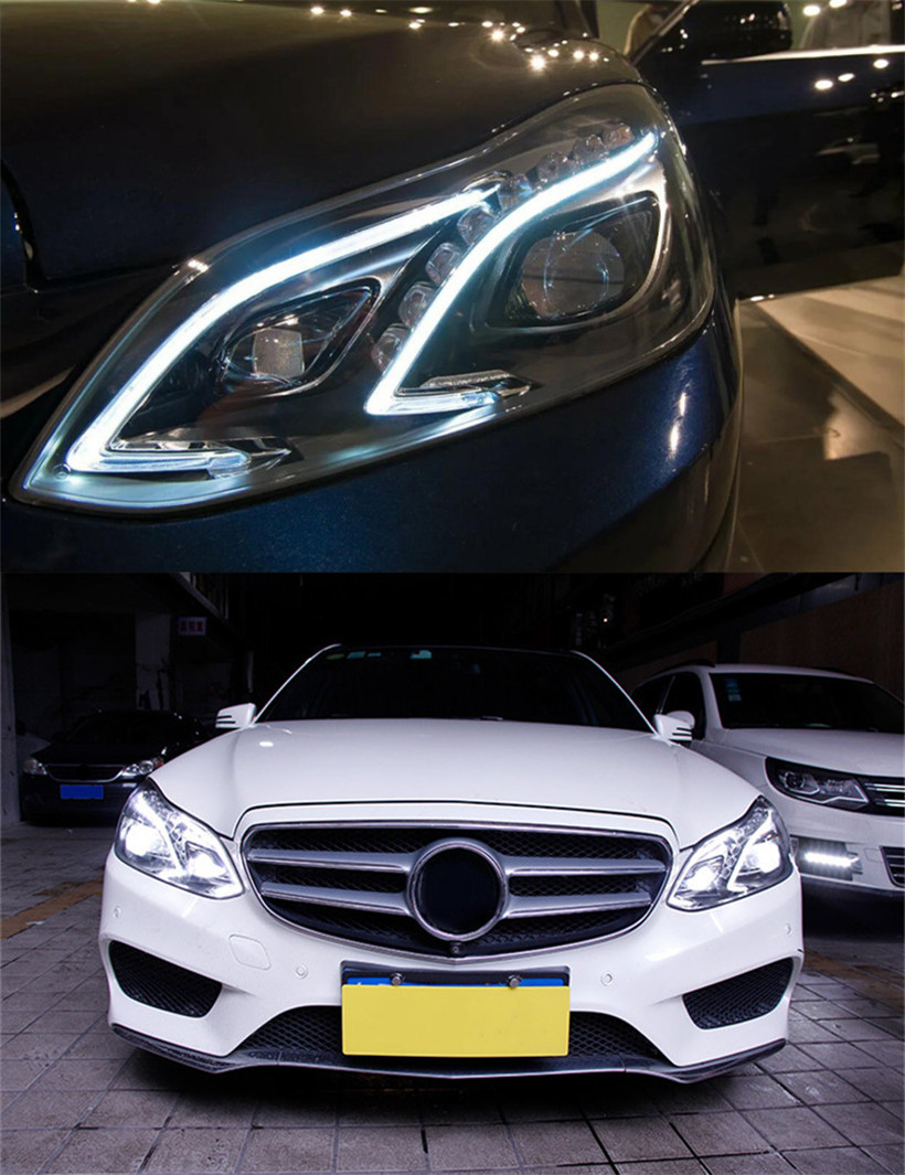 Head Lamp For E Class E250 E260 W212 2010-20 16 Headlights Fog Lights Day Running Light DRL H7 LED Lens Bulb Car Accessory