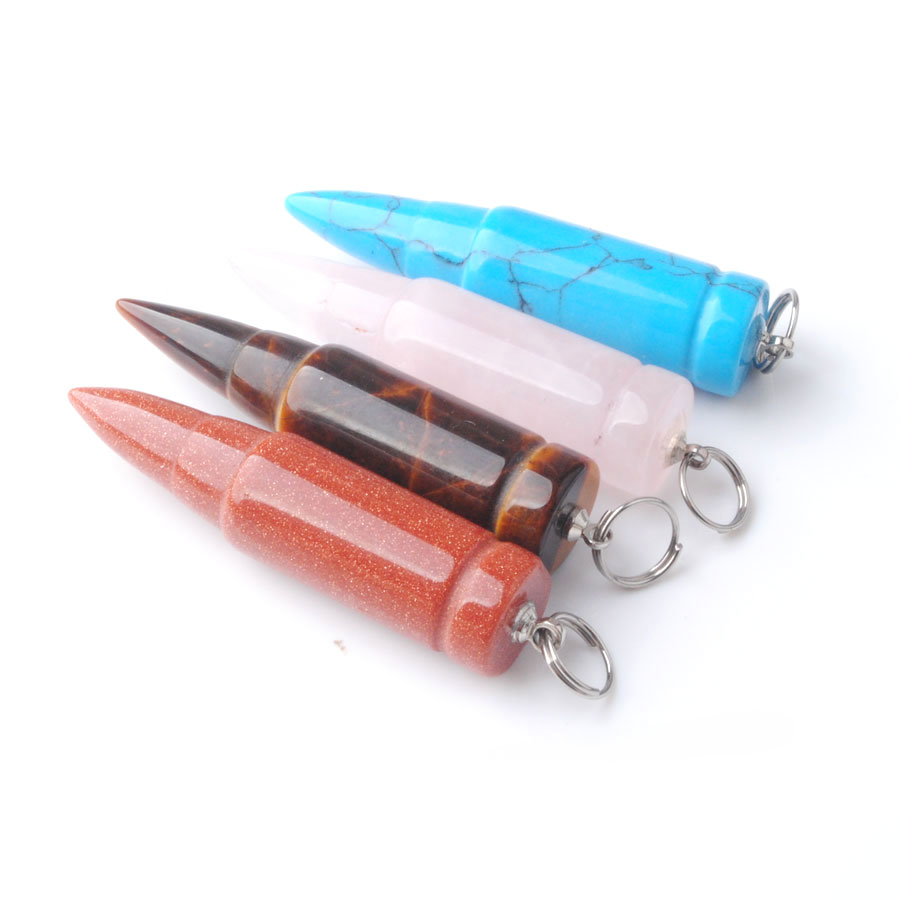 WOJIAER Natural Agate Crystal Quartz Pendant Bead Stone Silvery Metal Ball Chain Dowsing Healing Chakra Pendulum BN359