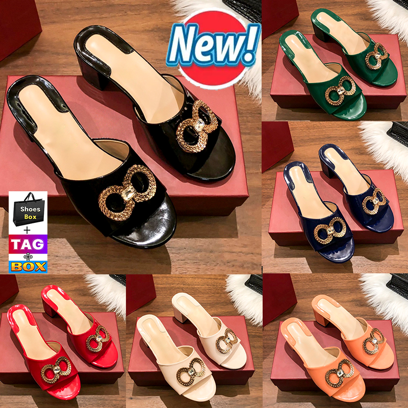 2022 Designer Chunky Heel Sandals Ferra Women shoes Office Med Heels Block Heel Crystal Heeled Slide Sandal With box Summer outdoor Womans Slides slippers, No.9- navy
2022 Designer Chunky Heel Sandals Ferra Women shoes Office Med Heels Block Heel Crystal Heeled Slide Sandal With box Summer outdoor Womans Slides slippers, No.9- navy