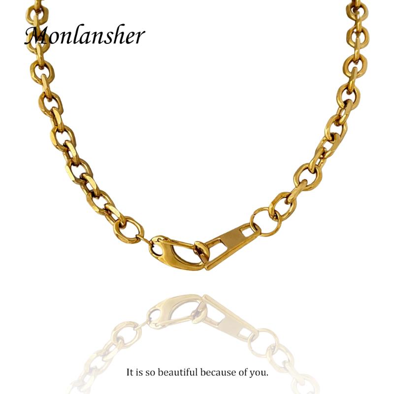 Chains Monlansher Gold Color Stainless Steel Metal Chunky Chain Necklace Trendy Vintage Minimalist Lobster Clasp Necklaces Jewelry GiftChain
Chains Monlansher Gold Color Stainless Steel Metal Chunky Chain Necklace Trendy Vintage Minimalist Lobster Clasp Necklaces Jewelry GiftChain
