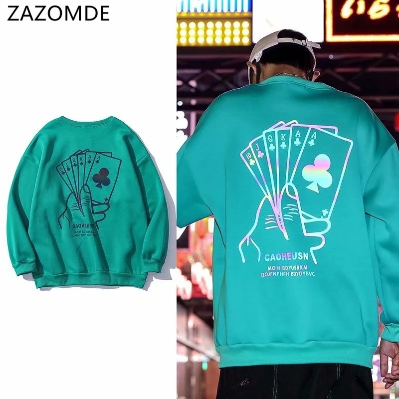 ZAZOMDE Reflective Sweatshirt Men Laser Reflective Oversized Japanese Streetwear Harajuku Hip Hop Hoodie Men Sweatshirts 201113, 06green
ZAZOMDE Reflective Sweatshirt Men Laser Reflective Oversized Japanese Streetwear Harajuku Hip Hop Hoodie Men Sweatshirts 201113, 06green