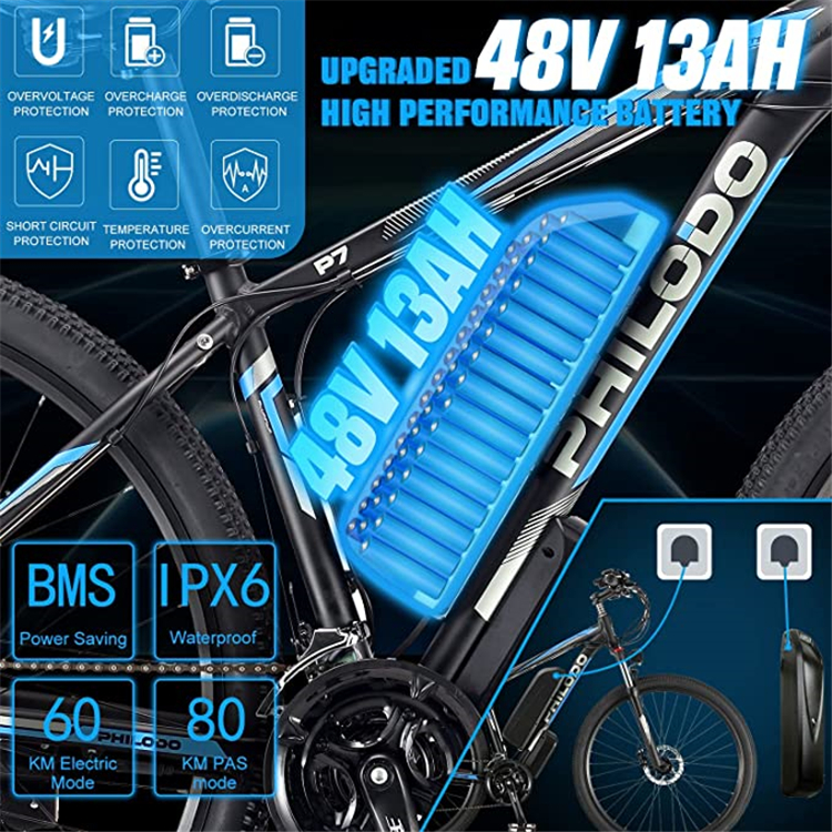 EU Stock 29 inch Electric Mountain Bike Hydraulic Brake 1000W Electric Bicycle with Removable 48V 13AN Lithium-Ion Battery 21 Speed E-BIKE