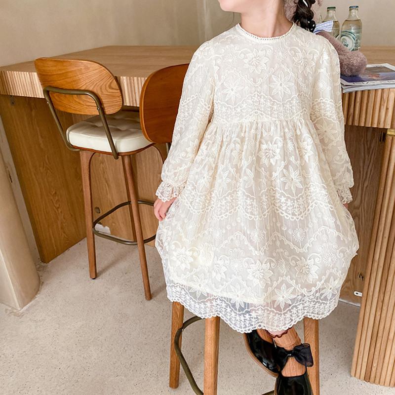 Girl's Dresses Autumn Baby Girls Lace Princess Dress Korean Style Solid Color Embroidery Floral Children Long Sleeve Party DressesGirl's, Beige
Girl's Dresses Autumn Baby Girls Lace Princess Dress Korean Style Solid Color Embroidery Floral Children Long Sleeve Party DressesGirl's, Beige