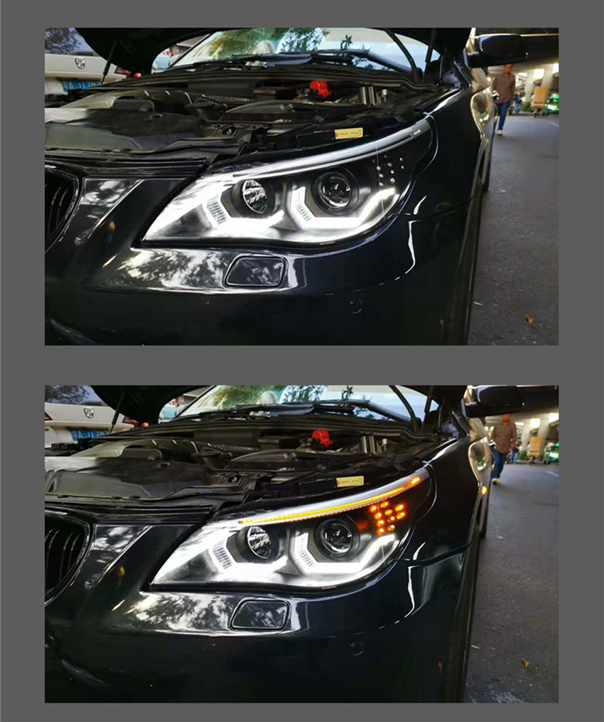 auto front lamp DRL For E60 2003-2010 Car LED Headlight Assembly Head Lamp Running Light Start-up Headlights