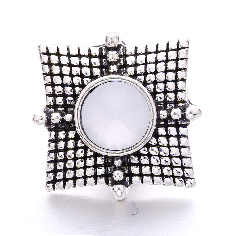 Vintage Square Shape Snap Button Clasps Jewelry findings Rhinestone 18mm Metal Snaps Buttons DIY Necklace Bracelet jewelery