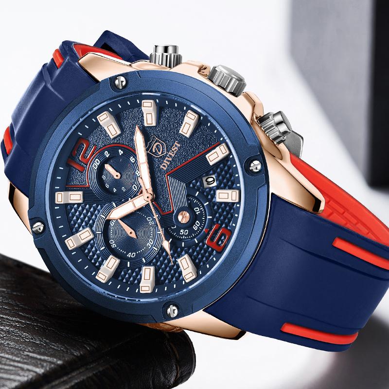 Wristwatches DIVEST Fashion Original Mens Watches Sport Watch Men Casual Quartz Date Clock Waterproof Wrist Chronograph, Silver black black
Wristwatches DIVEST Fashion Original Mens Watches Sport Watch Men Casual Quartz Date Clock Waterproof Wrist Chronograph, Silver black black