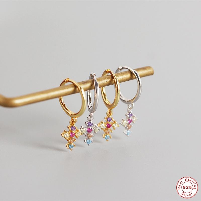 Hoop & Huggie Aide 925 Sterling Silver Colorful Zircon Cross Pendant Earrings For Women Girls Lovers' Rainbow Pendientes Party JewelryHo
Hoop & Huggie Aide 925 Sterling Silver Colorful Zircon Cross Pendant Earrings For Women Girls Lovers' Rainbow Pendientes Party JewelryHo