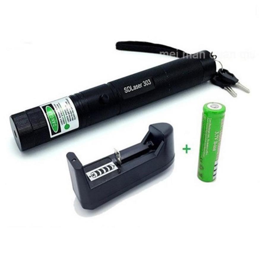 

Laser 303 Long Distance Green SD 303 Laser Pointer Powerful Hunting Laser Pen Bore Sighter +18650 Battery+Charger243u303H