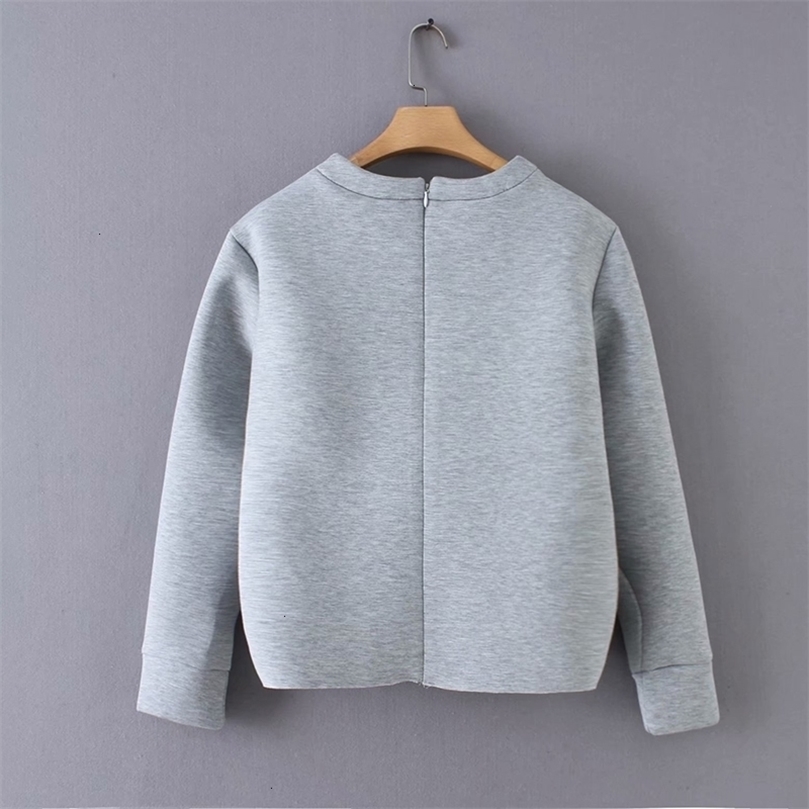 TWOTWINSTYLE Patchwork Applique Women's Sweatshirt O Neck Long Sleeve Oversized Pullovers Female Autumn Winter Fashion 201203