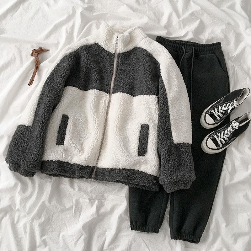 Women's Two Piece Pants 2-piece Suit Lamb Wool Coat Woolen Trousers Two-piece Autumn And Winter, 2 pc set
Women's Two Piece Pants 2-piece Suit Lamb Wool Coat Woolen Trousers Two-piece Autumn And Winter, 2 pc set