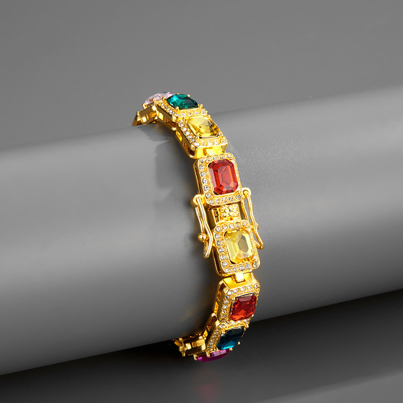 Tennis Men's Women's Necklace: Crystal Dia Stone, Colorful Bg Chain for Hip Hop, Party Jewelry 4