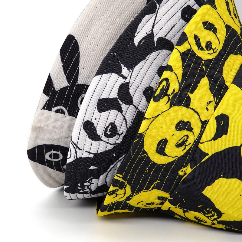 Bucket Hat For Men Women Cartoon Panda Black White Panama Fisherman Caps Summer Print Fishing Bucket Sun Hat 220511