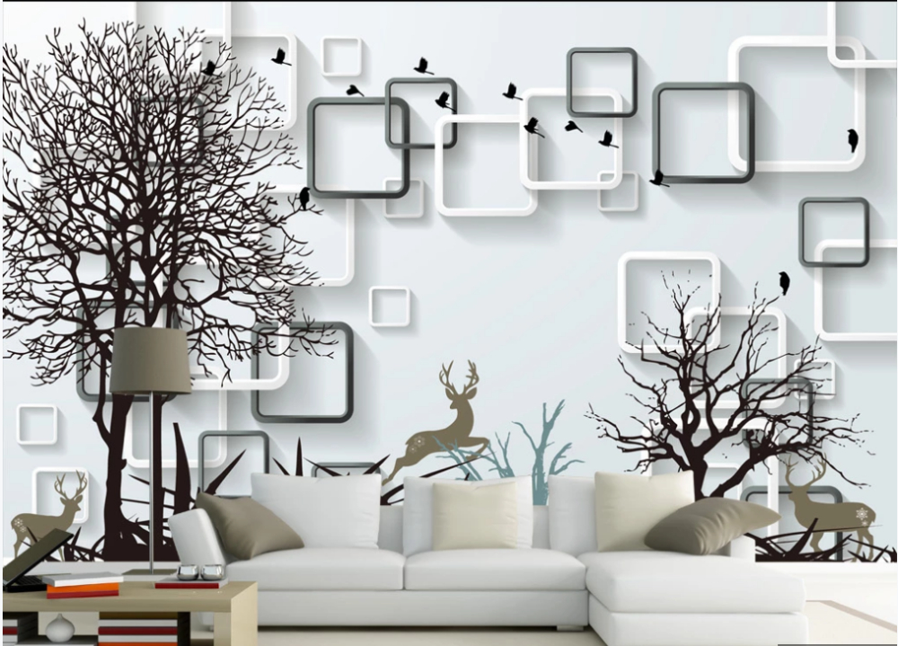 Custom Wallpaper 8d Mural Stereo 3D Abstract Tree 3d wallpapers TV Background Wall Mural