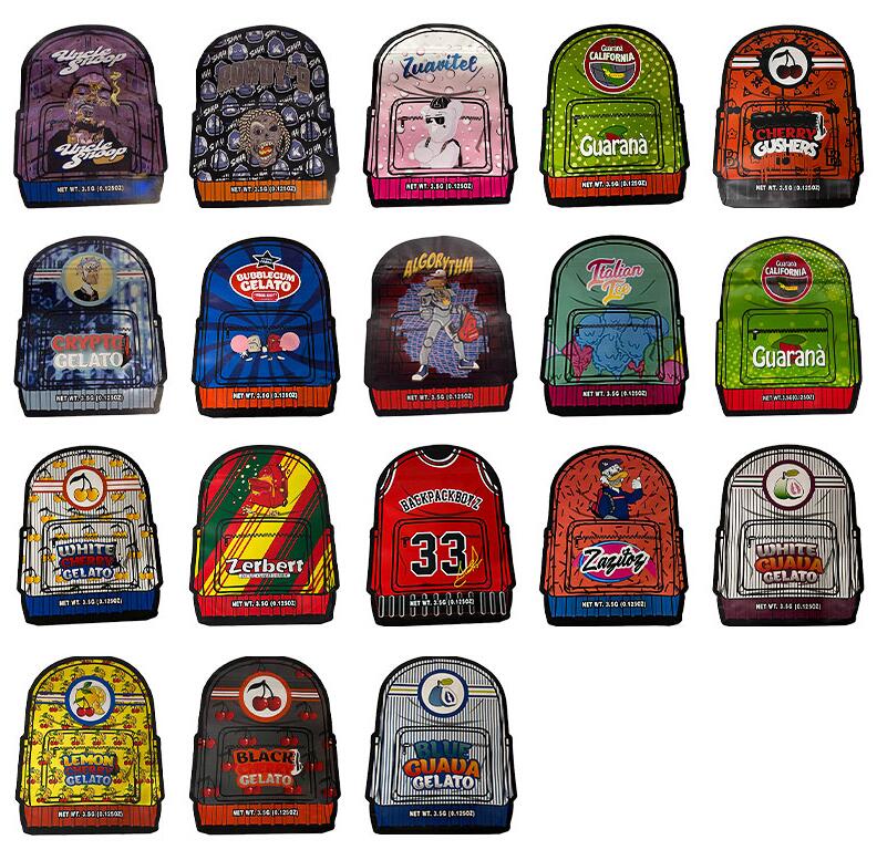 Empty irregular shaped mylar bags resealable zipper custom printed backpack boyz Italian Ice Peanut Butter Breath Duzalin Mango Strawberry Watermelon 23 Styles
Empty irregular shaped mylar bags resealable zipper custom printed backpack boyz Italian Ice Peanut Butter Breath Duzalin Mango Strawberry Watermelon 23 Styles