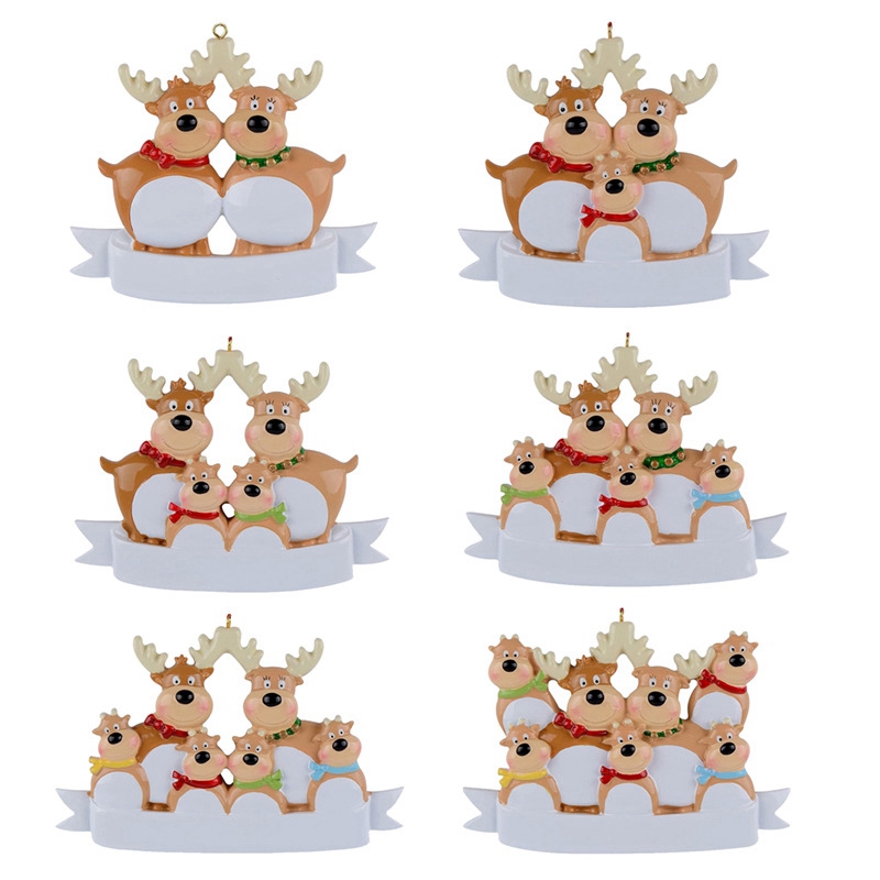 Wholesale Christmas Decoration DIY Ornaments Birthday Party Gift Product Personalized Family Of 4 Ornament Resin Accessories
