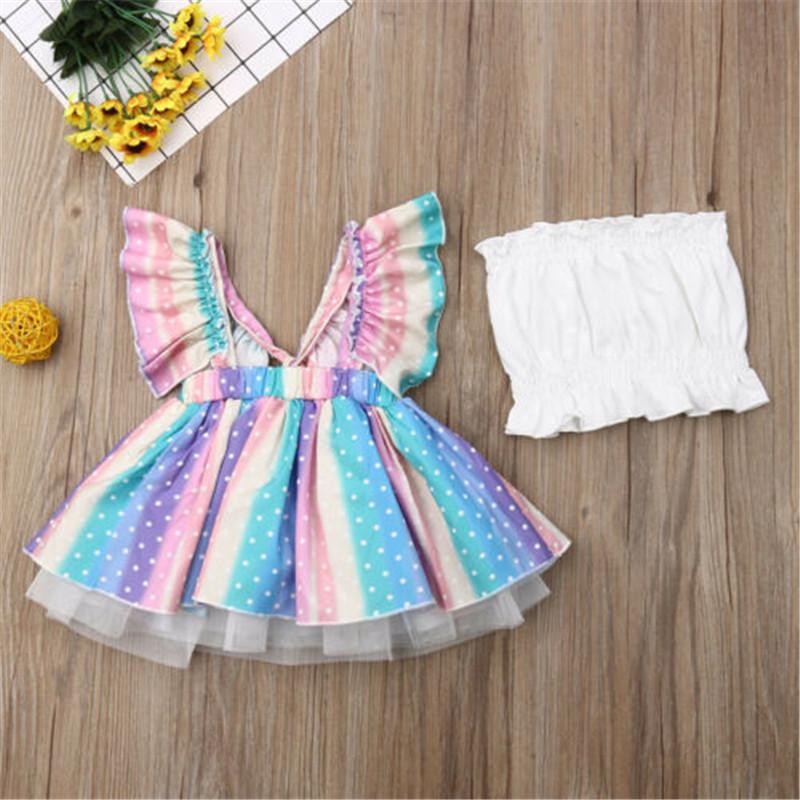 Clothing Sets Born Infant Toddler Baby Girl Clothes Set Summer Strapless Top Rainbow Ruffle Strap Dress Outfit 2Pcs Costume 0-24MClothing, Multi
Clothing Sets Born Infant Toddler Baby Girl Clothes Set Summer Strapless Top Rainbow Ruffle Strap Dress Outfit 2Pcs Costume 0-24MClothing, Multi