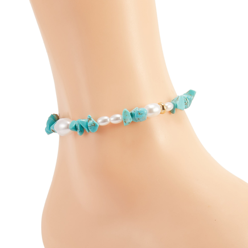 Bohemian Style Colorful Gravel Natural Stone Pearl Strands Bracelet for Women