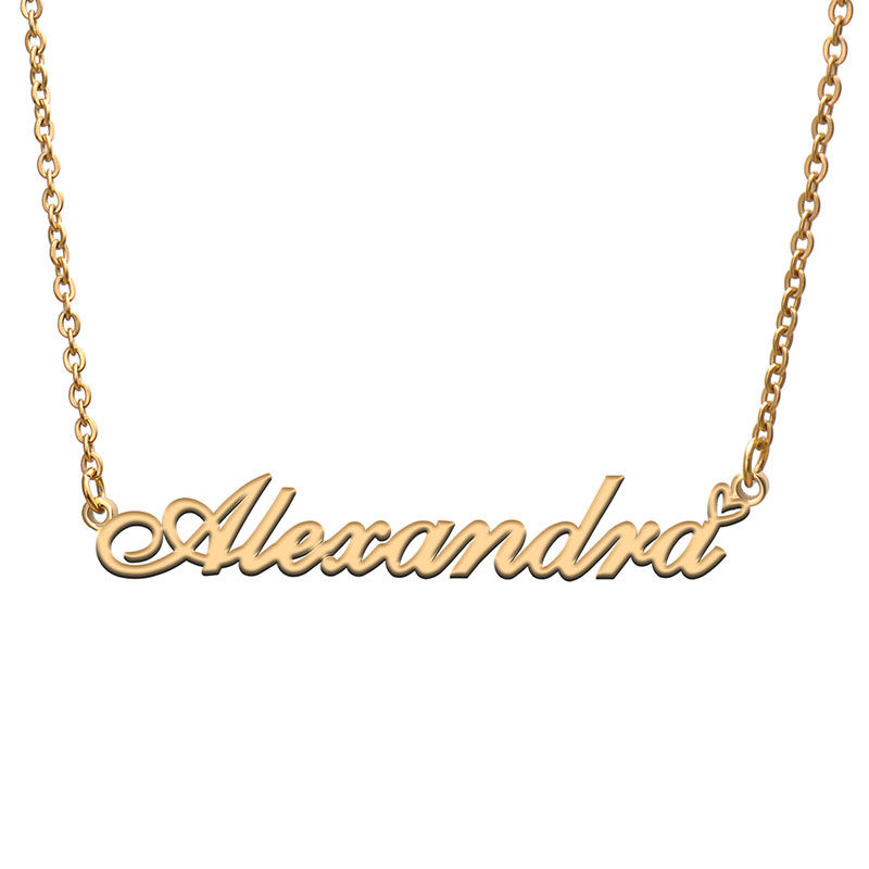 Alexandra Name Necklaces for Women Love Heart Gold Nameplate Pendant Girl Stainless Steel Nameplated Girlfriend Birthday Christmas Statement Jewelry Gift
Alexandra Name Necklaces for Women Love Heart Gold Nameplate Pendant Girl Stainless Steel Nameplated Girlfriend Birthday Christmas Statement Jewelry Gift