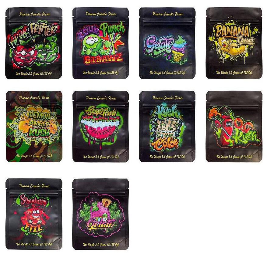 Pouch mylar packaging bag banana gelato strawberry watermelonz lemon edibles gummy packing bags smell proof package with zipper pack 3.5G cake apple fritter
Pouch mylar packaging bag banana gelato strawberry watermelonz lemon edibles gummy packing bags smell proof package with zipper pack 3.5G cake apple fritter
