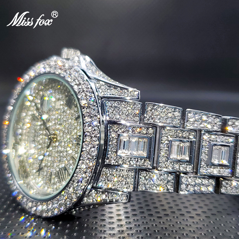 Relogio Masculino MISS Ice Out Diamond Watch Multifunction Day Date Adjust Calendar Quartz Watches For Men Dro 220325