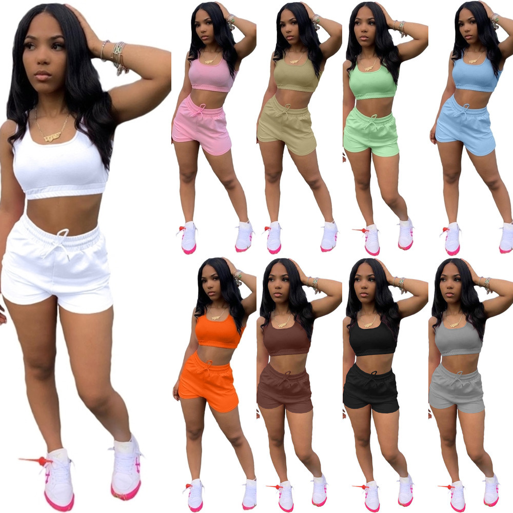 2022 Designer Women Sportwear Tracksuits Two Piece Yoga Pants Set Sexy Slim Crop Tank Top Biker Shorts Outfits For Summer, Brown
2022 Designer Women Sportwear Tracksuits Two Piece Yoga Pants Set Sexy Slim Crop Tank Top Biker Shorts Outfits For Summer, Brown