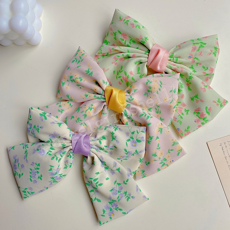 Women Large Bow Hairpin Summer Chiffon Big Bowknot Print Barrettes Women Colorful Ponytail Clip Hair Accessories
Women Large Bow Hairpin Summer Chiffon Big Bowknot Print Barrettes Women Colorful Ponytail Clip Hair Accessories