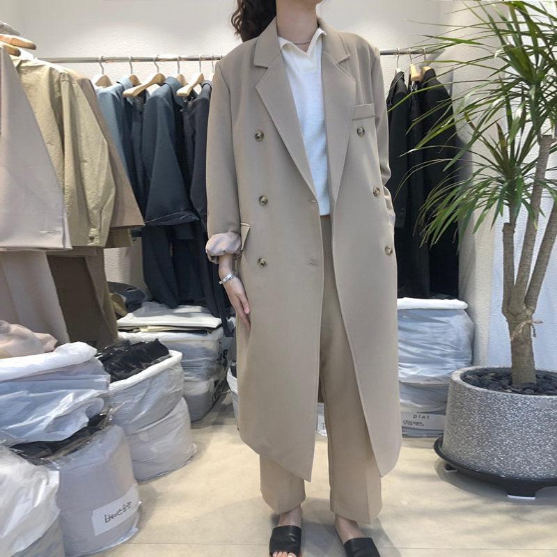 Women' Suits & Blazers Blazer Mujer Jacket 2022 Spring Autumn Korean Loose Mid-length Windbreaker Suit Coat Double-breasted Back Split F274, Beige
Women' Suits & Blazers Blazer Mujer Jacket 2022 Spring Autumn Korean Loose Mid-length Windbreaker Suit Coat Double-breasted Back Split F274, Beige