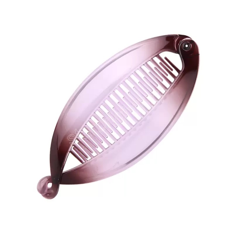 Women Transparent Plastic Hairpin Lady Fashion Handmade Horsetail Lentil Vertical Banana Hair Clips Multicolor