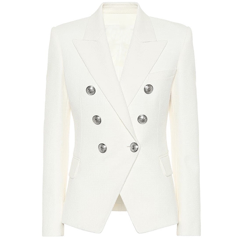 HIGH STREET Classic Designer Blazer Women' Double Breasted Metal Lion Silver Buttons Pique Blazer Jacket 220402, Black
HIGH STREET Classic Designer Blazer Women' Double Breasted Metal Lion Silver Buttons Pique Blazer Jacket 220402, Black