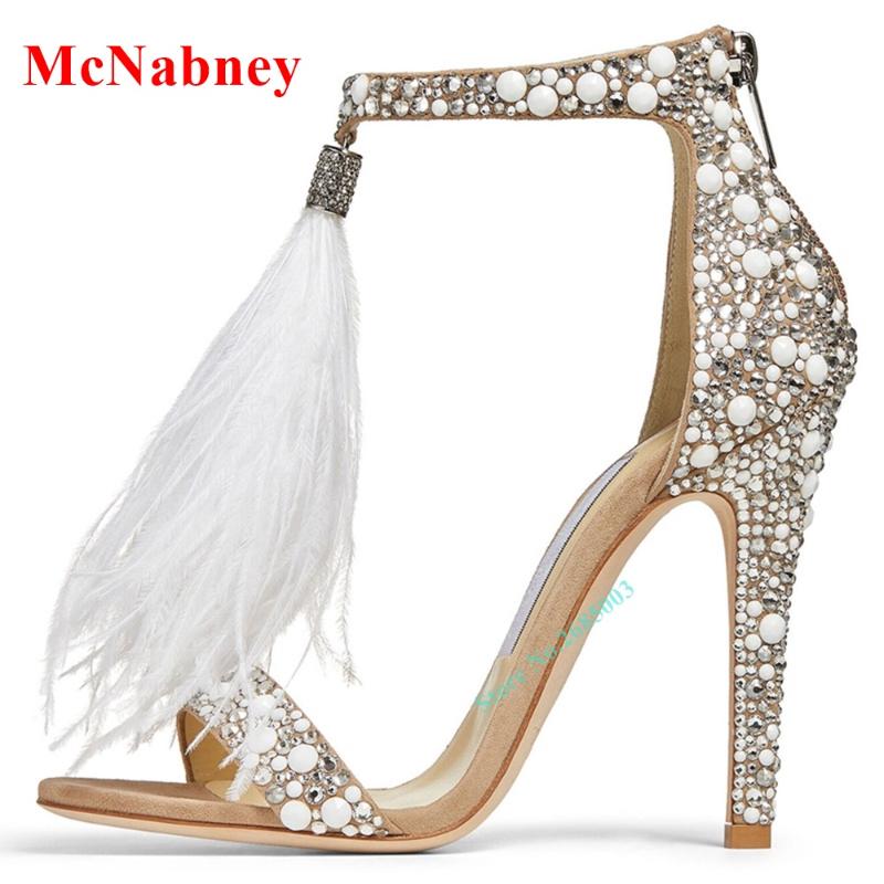 Sandals Feather Rhinestone Party Fringe Open Toe Hollow Bearl Women Shoe Thin High Heel Back Zipper Ankle Strap, As pic
Sandals Feather Rhinestone Party Fringe Open Toe Hollow Bearl Women Shoe Thin High Heel Back Zipper Ankle Strap, As pic