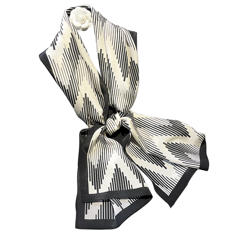 Hangzhou Crepe De Chine Silk Scarf Wave Printing Scarf Double Layer Spring and Autumn Womens All-Match Ribbon Multi-Purpose Small
Hangzhou Crepe De Chine Silk Scarf Wave Printing Scarf Double Layer Spring and Autumn Womens All-Match Ribbon Multi-Purpose Small
