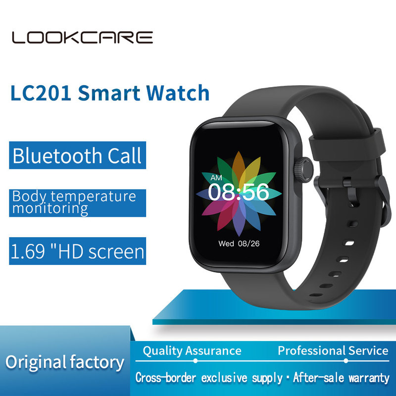 Lc201 Bluetooth Calling Body Temperature Detection Voice Assistant Sports Alarm Health Waterproof Smart Watch(The logistics price Pls Contact us)