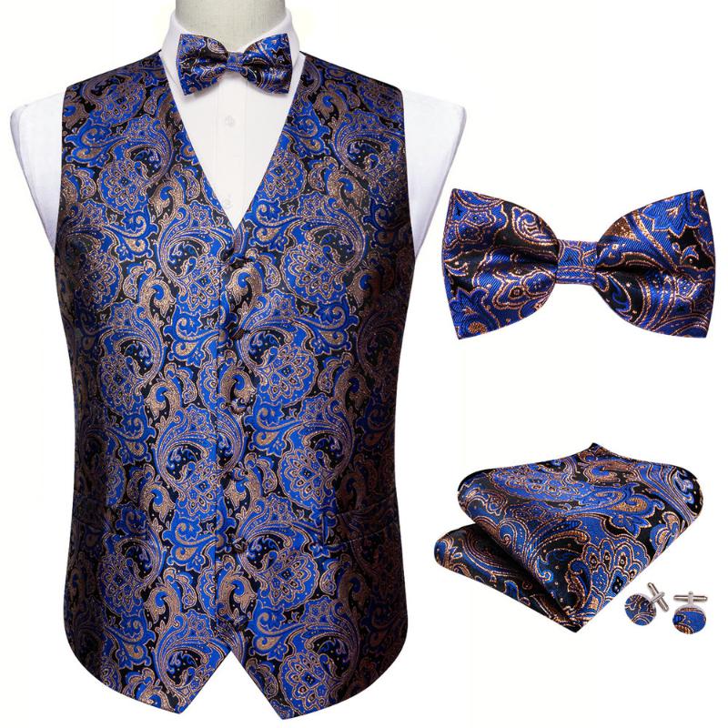 Men's Vests Fashion Blue Floral Silk Vest Waistcoat Men Suit Butterfly Handkerchief Cufflinks BowTie Barry.Wang Business DesignMen's, Gm-2514
Men's Vests Fashion Blue Floral Silk Vest Waistcoat Men Suit Butterfly Handkerchief Cufflinks BowTie Barry.Wang Business DesignMen's, Gm-2514