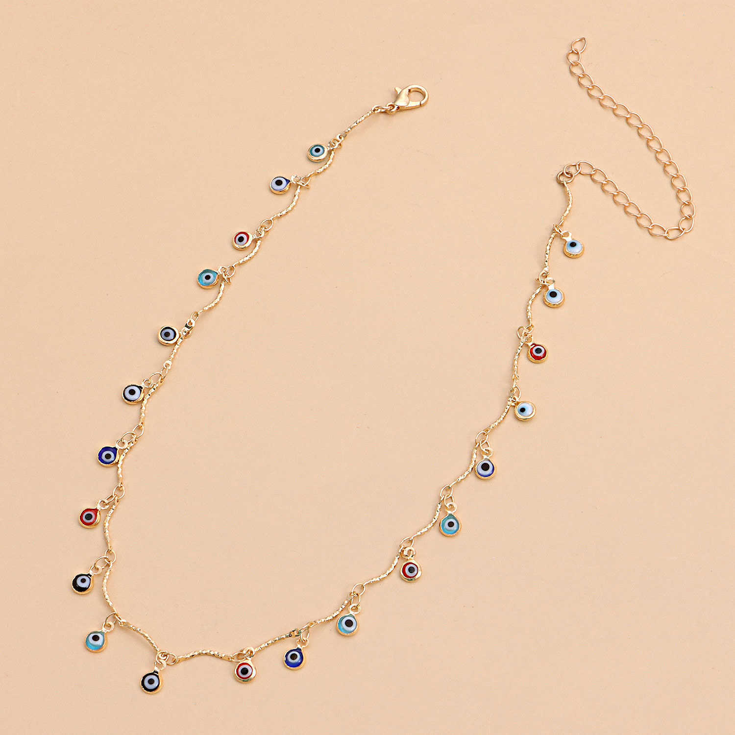 Eyes Trendy Fashion Blue Multicolor Beads Turkish Jewelry Short Choker Necklace For Women Clavicle Chain Party Friends Gifts