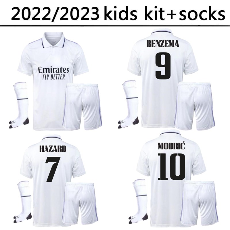 2022 2023 BENZEMA MBAPPE kids kit socks soccer jerseys 22 23 football shirt Real Madrids CAMAVINGA ALABA HAZARD MODRIC VALVERDE camiseta uniforms VINI JR CASEMIRO
2022 2023 BENZEMA MBAPPE kids kit socks soccer jerseys 22 23 football shirt Real Madrids CAMAVINGA ALABA HAZARD MODRIC VALVERDE camiseta uniforms VINI JR CASEMIRO