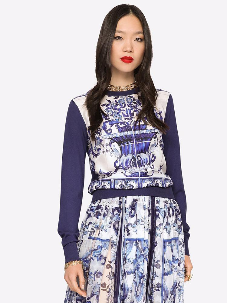Women' Sweaters Seifrmann High Quality Summer Women Fashion Runway Lantern Long Sleeve Blue And White Porcelain Print Knitting SweatersWome, Multi
Women' Sweaters Seifrmann High Quality Summer Women Fashion Runway Lantern Long Sleeve Blue And White Porcelain Print Knitting SweatersWome, Multi
