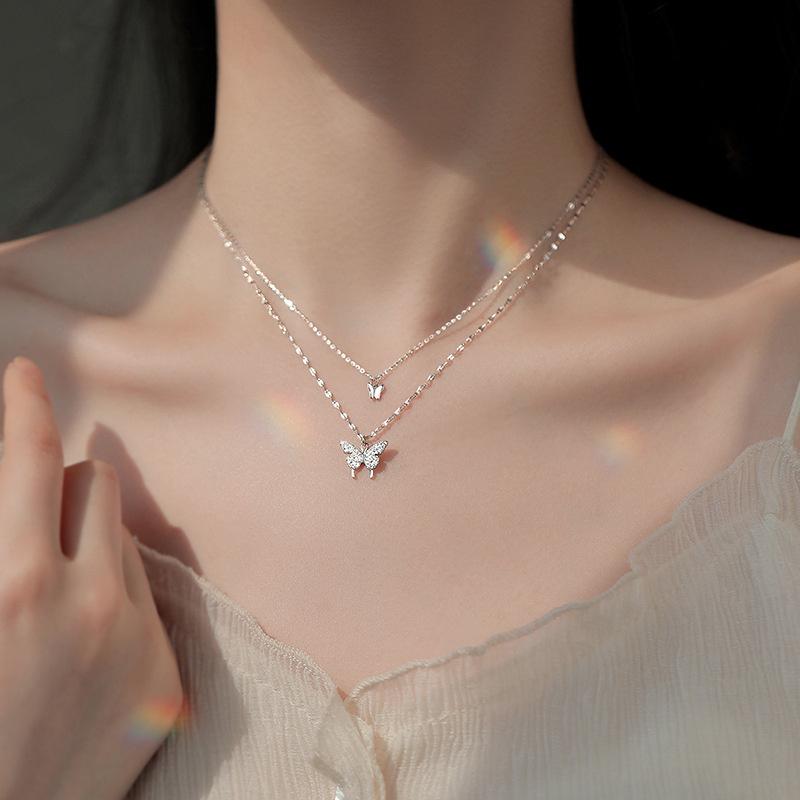 Chokers Vintage Rhinestone Double Butterfly Necklaces Pendants Silver Chain For Women Korean Fashion Jewelry Aesthetic CollierChokers
Chokers Vintage Rhinestone Double Butterfly Necklaces Pendants Silver Chain For Women Korean Fashion Jewelry Aesthetic CollierChokers