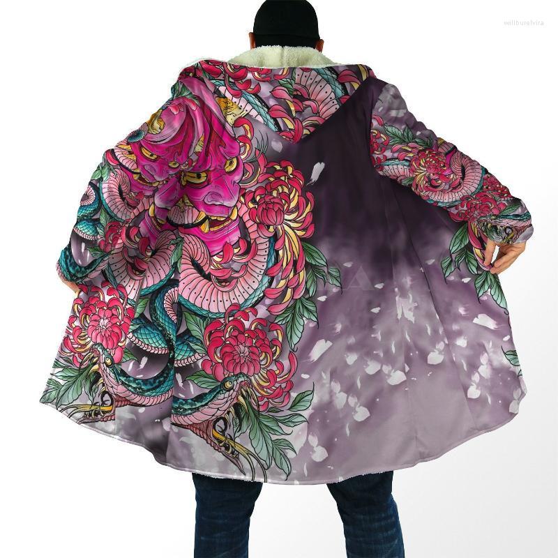 Men' Wool & Blends Oni Mask Tattoo Samurai Overcoat Coat Printed Thick Warm Hooded Cloak For Men Windproof Fleece Unisex Casual-1 Will22, D227
Men' Wool & Blends Oni Mask Tattoo Samurai Overcoat Coat Printed Thick Warm Hooded Cloak For Men Windproof Fleece Unisex Casual-1 Will22, D227