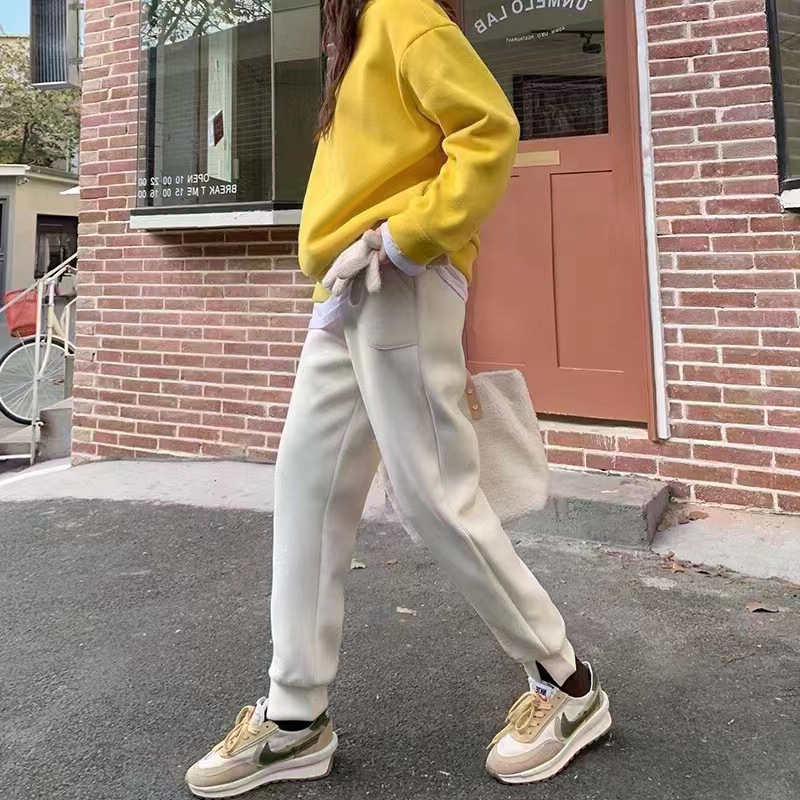 Fashion Women Trousers High Waist Corduroy Pants Oversize Flare Vintage Casual Velvet Warm Wide Leg Loose Pencil Basic 220325