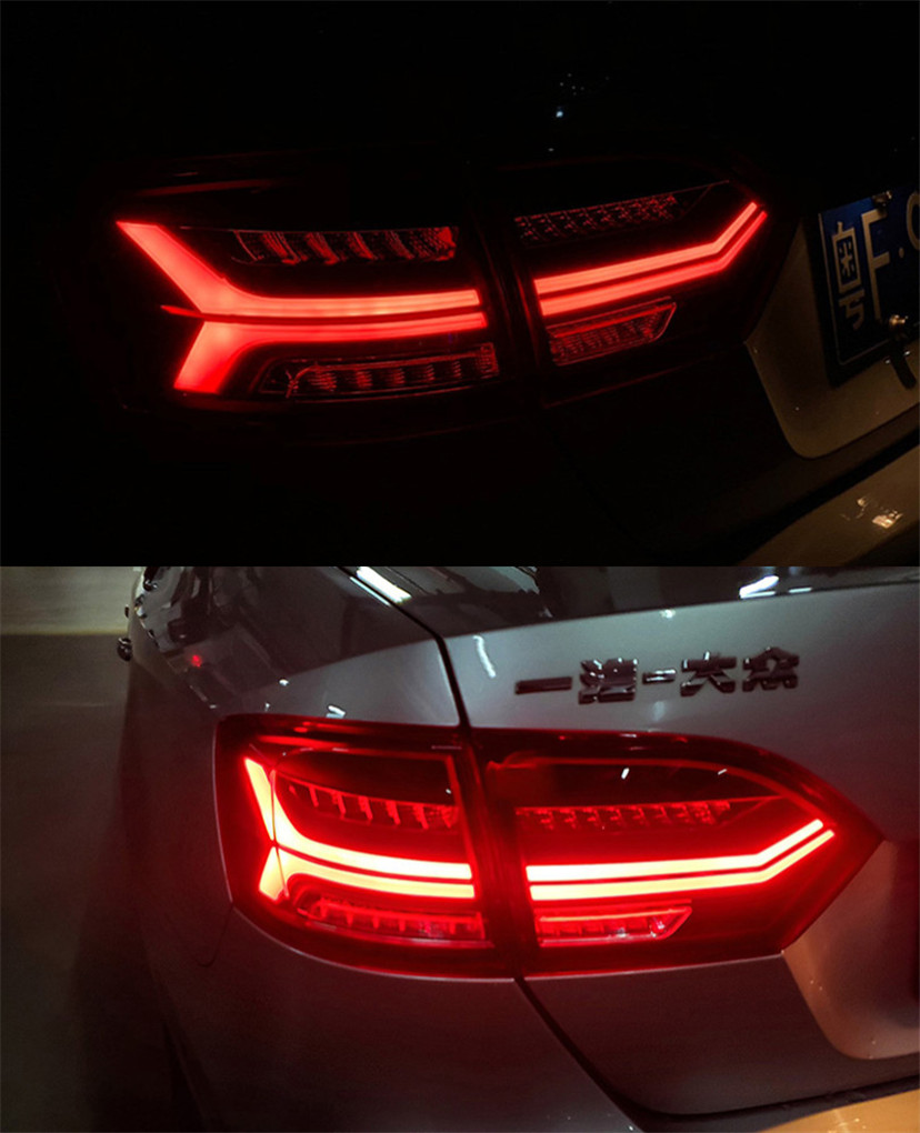 2 Colors Car Tail Lights For VW Jetta MK6 2012 LED Reversing Rear Lamp DRL Fog Brake Taillights Dynamic Turn Signal