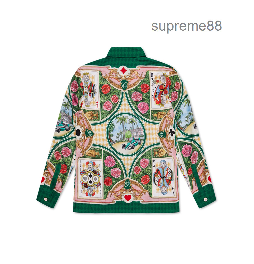 Casablanca 22ss Le Jardin des cartes card racing long sleeve shirt men high quality designer silk shirts polos, As shown in figure
Casablanca 22ss Le Jardin des cartes card racing long sleeve shirt men high quality designer silk shirts polos, As shown in figure