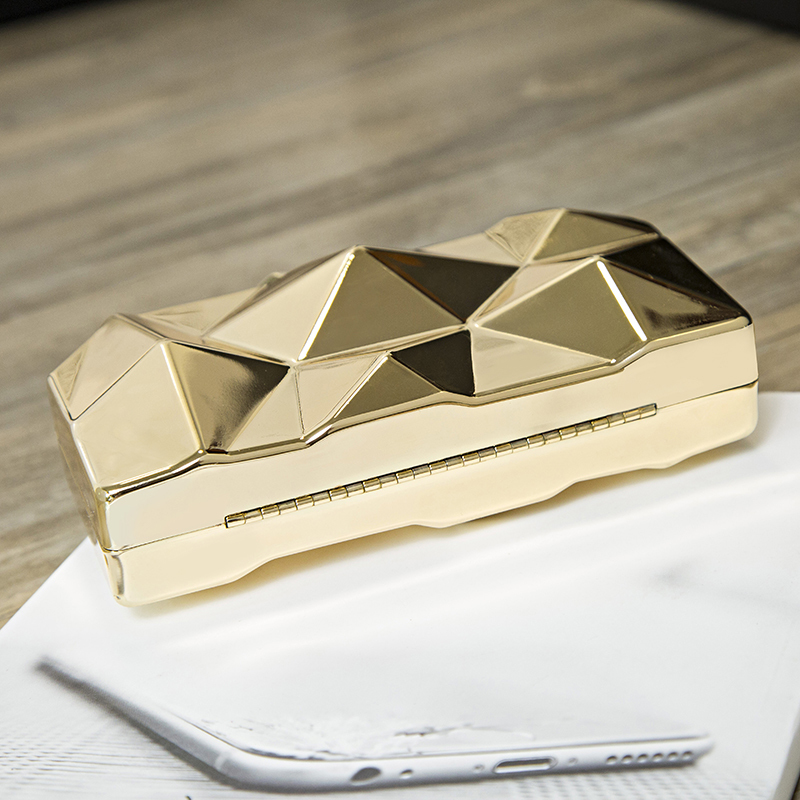 Gold Acrylic Box Geometric Evening Bag Clutch bags Elegent Chain Women Handbag For Party Shoulder Bag For WeddingDatingParty 220531