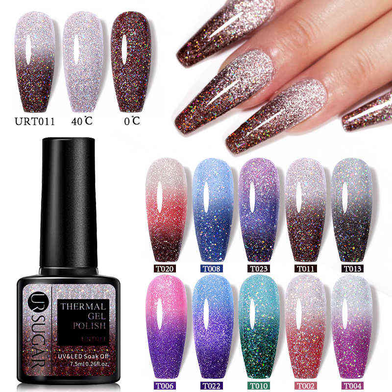 Nail Gel Toy Thermal Polish Shiny Sequins Effect Color Change Varnishes All for Manicure s Art Uv Semi Permanent lak 0328