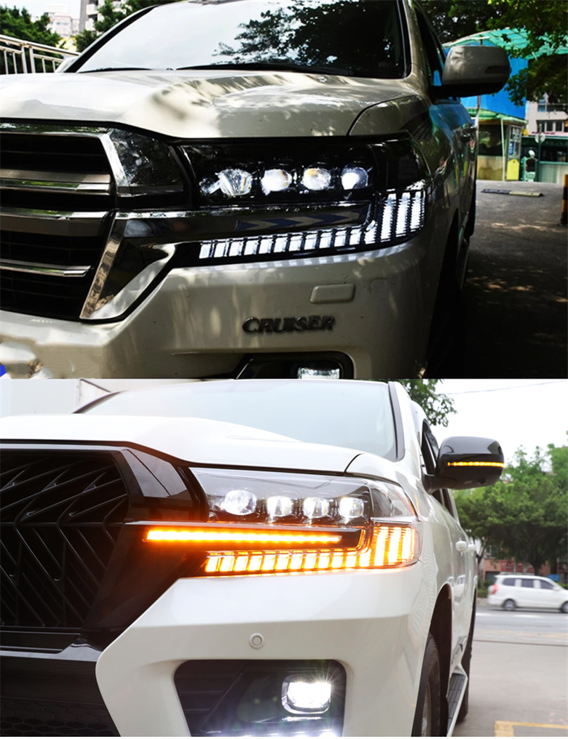 Car Parts LED Headlights Assembly For Land Cruiser LED Headlight 16-20 Toyota DRL Turn Signal High Beam Lens Headlamp