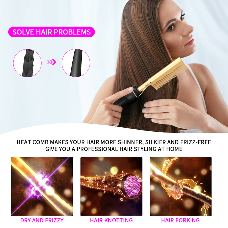 2 in 1 comb straightener curler electric straightener curler dry wet straight perm curler 220623