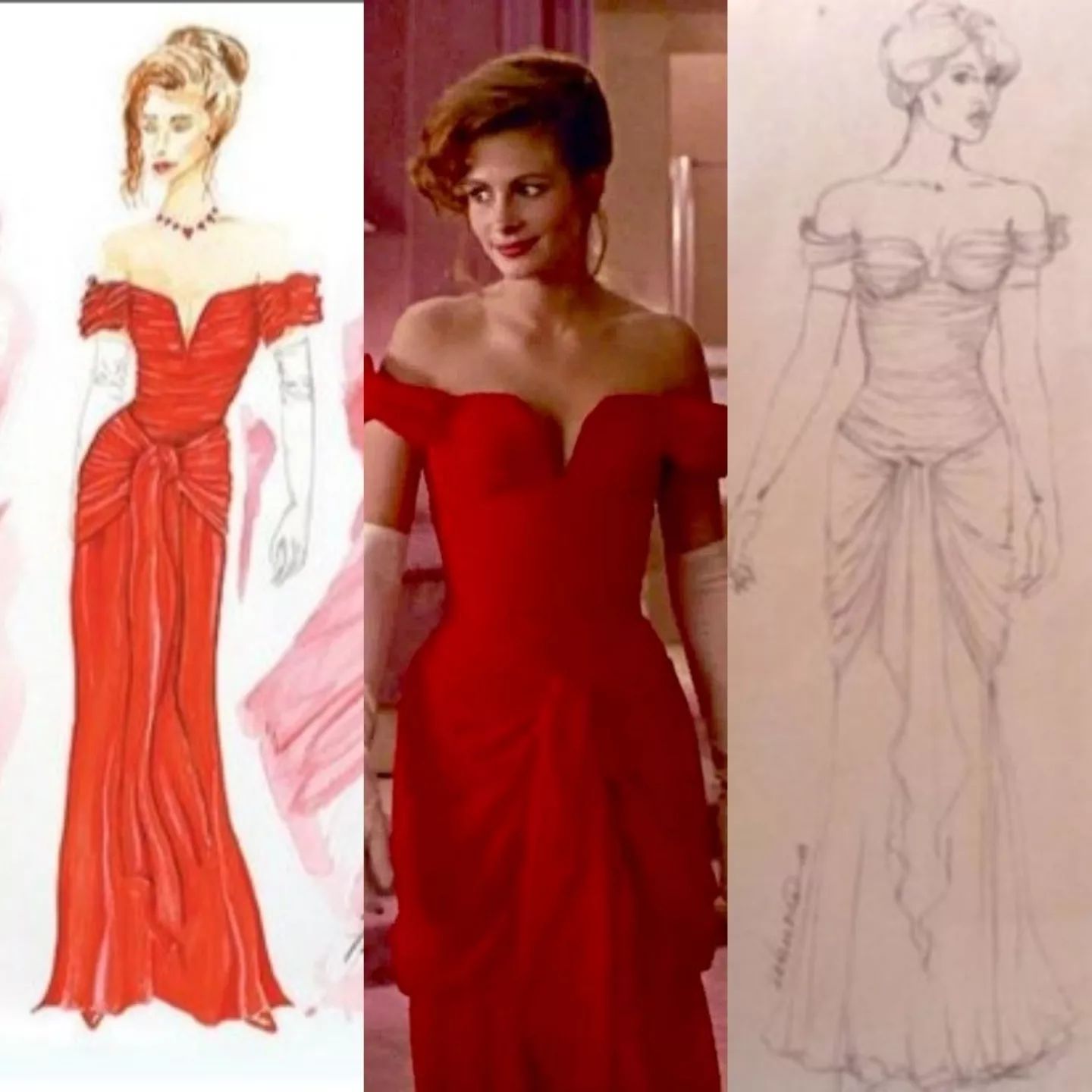 1990 Iconic Red Dress from Pretty Woman Off Shoulder Prom Formal Dresses Pleated Mermaid Sheath Full length Evening Gown Robes