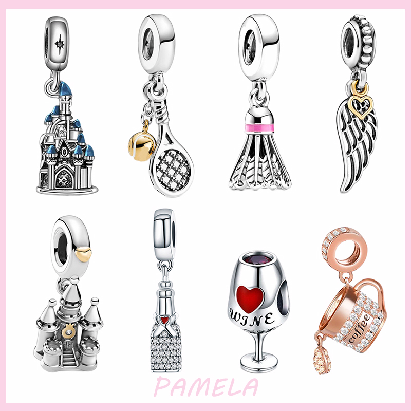 PAMELA 925 Silver Cup Beads Charm DIY For Original fit Pandora Bracelet Pendant Jewelry For
