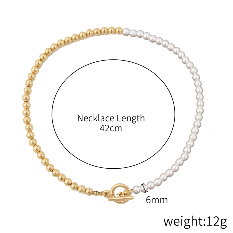 Multilayered Heart Lock Necklace Baroque Pearl Necklaces for Gift