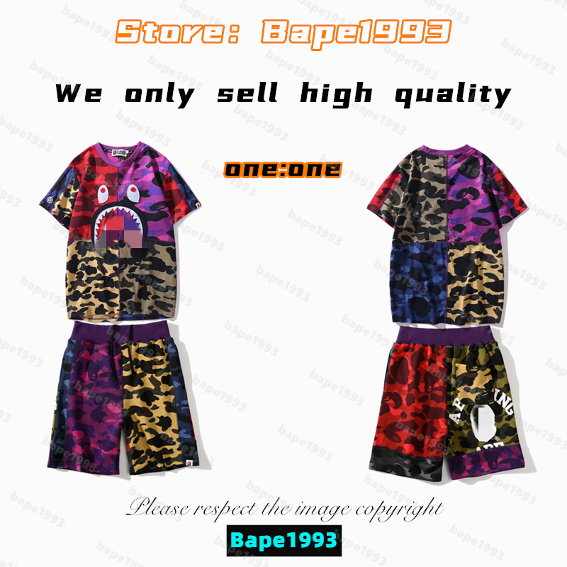 High Quality Apes Mens t-Shirts & Shorts Sets Japan Shark ape head Galaxy spots luminous camo co-branded same style for men and women designer New tshirt set B1993 TZD1-23, 1 button
High Quality Apes Mens t-Shirts & Shorts Sets Japan Shark ape head Galaxy spots luminous camo co-branded same style for men and women designer New tshirt set B1993 TZD1-23, 1 button